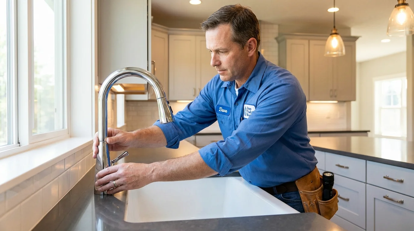 Kitchen faucet installation by Johns Plumbing LLC in Newton Falls